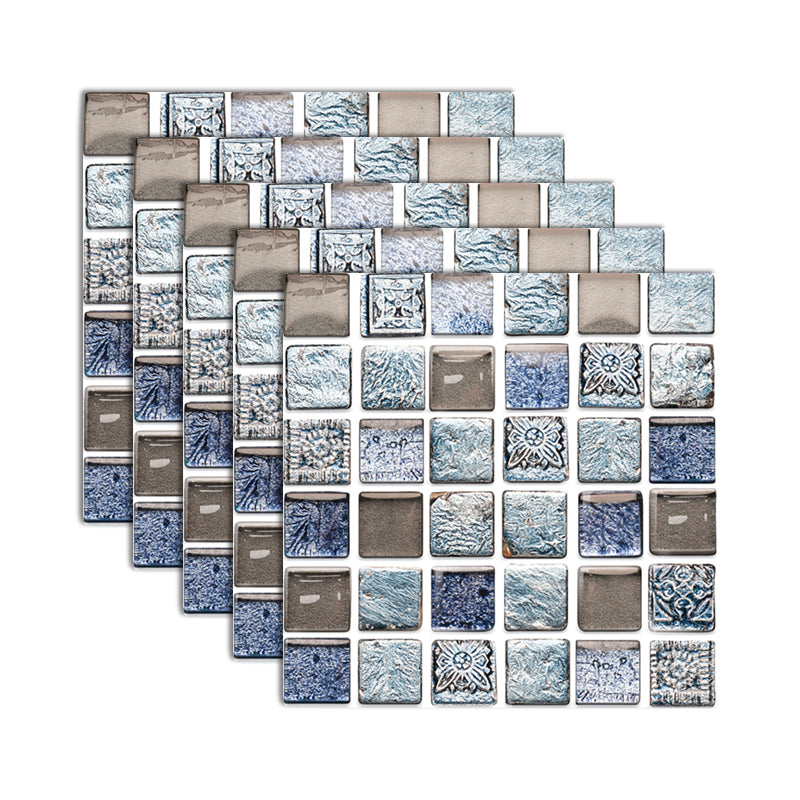 BowLift | Plastic Self-Adhesive Tiles Mosaic Tiles Grid Square Waterproof Self-Adhesive Tile Pack of 12