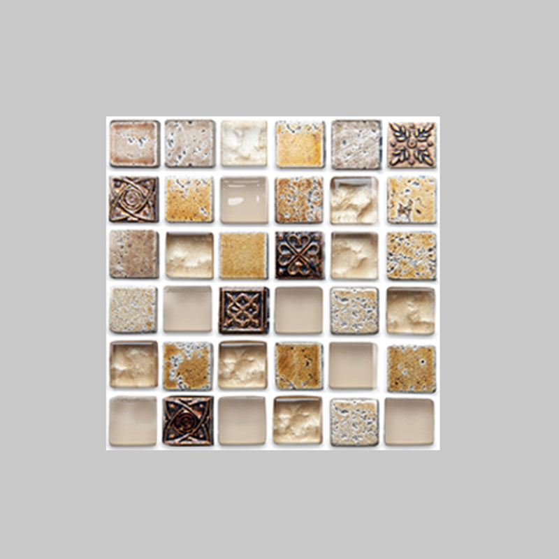 BowLift | Plastic Self-Adhesive Tiles Mosaic Tiles Grid Square Waterproof Self-Adhesive Tile Pack of 12