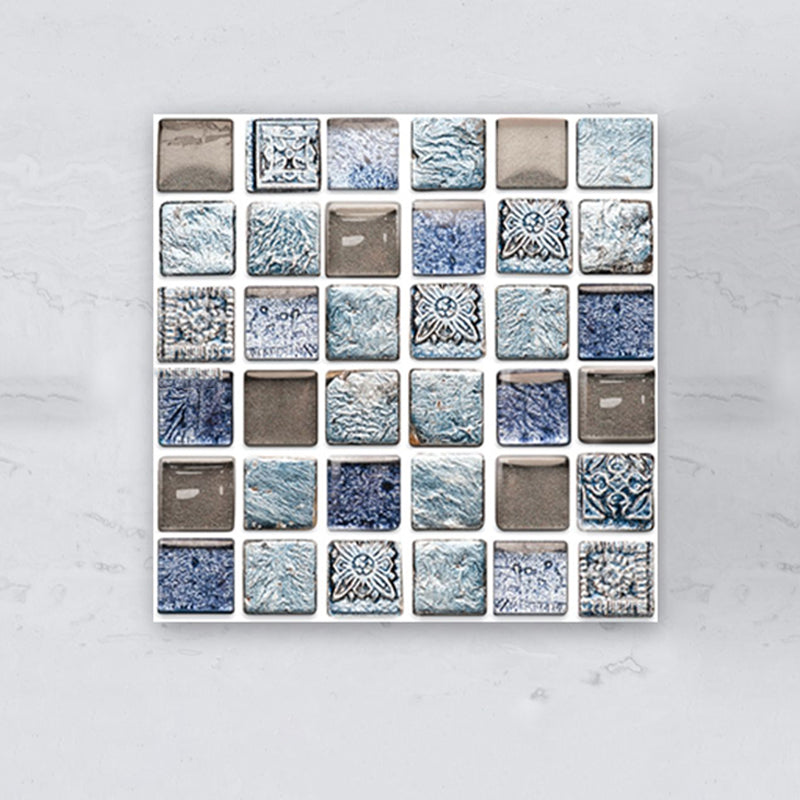 BowLift | Plastic Self-Adhesive Tiles Mosaic Tiles Grid Square Waterproof Self-Adhesive Tile Pack of 12