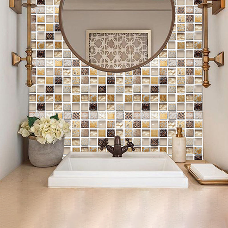 BowLift | Plastic Self-Adhesive Tiles Mosaic Tiles Grid Square Waterproof Self-Adhesive Tile Pack of 12