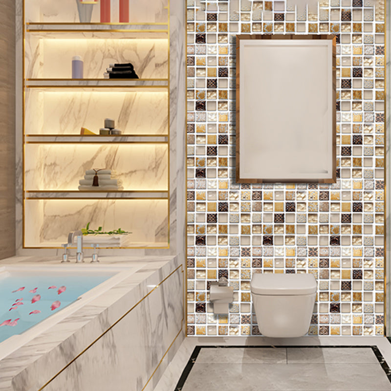 BowLift | Plastic Self-Adhesive Tiles Mosaic Tiles Grid Square Waterproof Self-Adhesive Tile Pack of 12