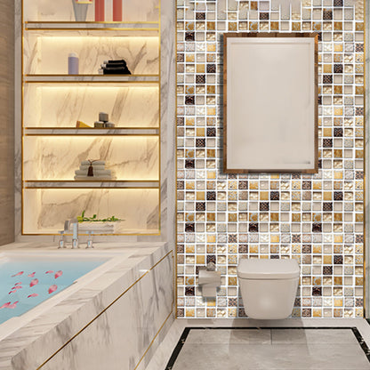 BowLift | Plastic Self-Adhesive Tiles Mosaic Tiles Grid Square Waterproof Self-Adhesive Tile Pack of 12