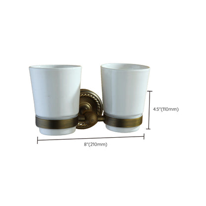 BowLift | Worn Brass Traditional Bathroom Set with Bath Shelf/Paper Holder & Towel Bar