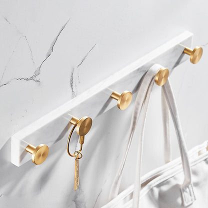 BowLift | Brushed Brass Bathroom Accessory Set Metal & Marble Bathroom Hardware Set with Bathtub Shelf