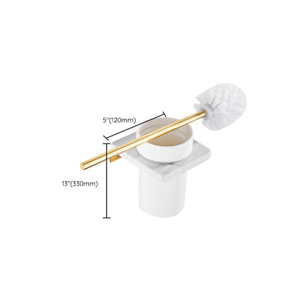 BowLift | Brushed Brass Bathroom Accessory Set Metal & Marble Bathroom Hardware Set with Bathtub Shelf