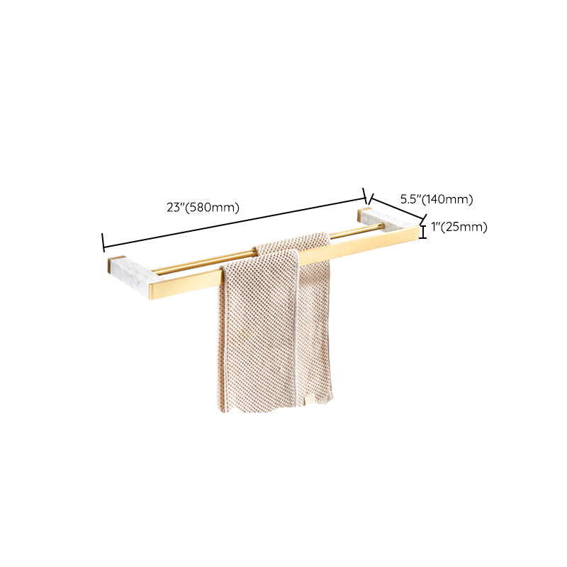 BowLift | Brushed Brass Bathroom Accessory Set Metal & Marble Bathroom Hardware Set with Bathtub Shelf