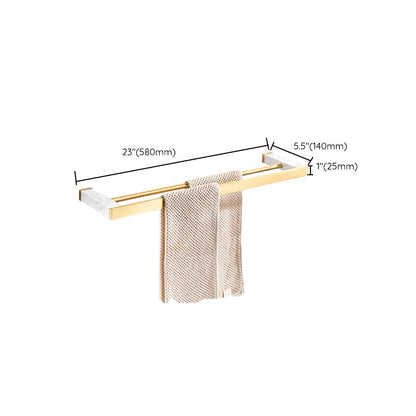 BowLift | Brushed Brass Bathroom Accessory Set Metal & Marble Bathroom Hardware Set with Bathtub Shelf