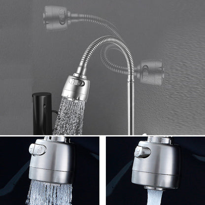 Kalsten | Modern Bridge Water Faucet 304 Stainless Steel Knob Handle Swivel Spout Wall Mounted Faucet