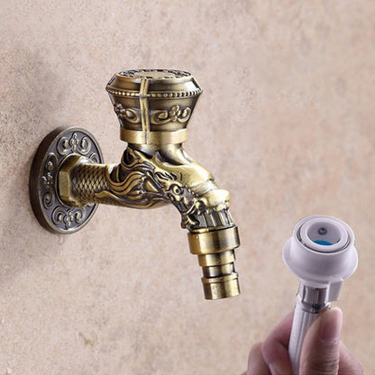 BowLift | Vintage Classic Basin Mixer Zinc Single Lever Dragon Engraving Wall Mounted Tap