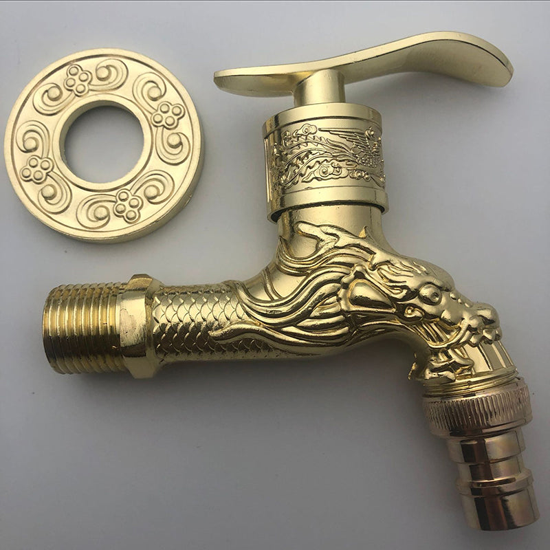 Skanto | Skanto Vintage Classic Faucet Water Lock Single Handle Dragon Engraving Wall Mounted Faucet