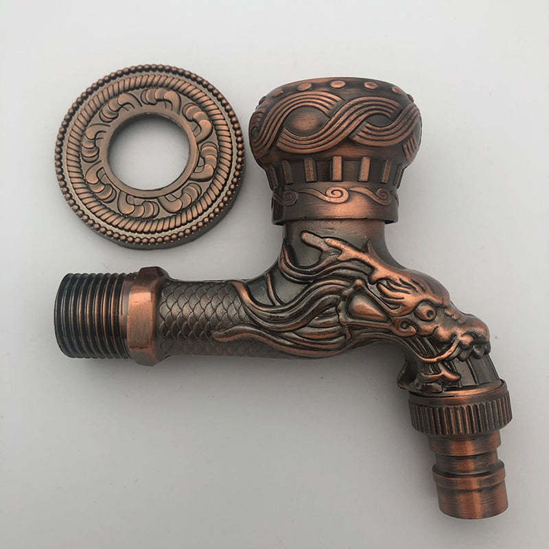BowLift | Vintage Classic Sink Faucet Zinc Single Handle Dragon Engraving Wall-Mounted Faucet
