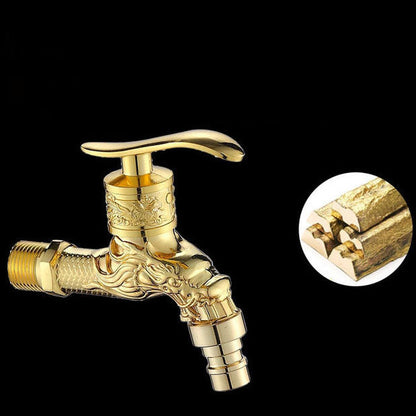 Skanto | Skanto Vintage Classic Faucet Water Lock Single Handle Dragon Engraving Wall Mounted Faucet