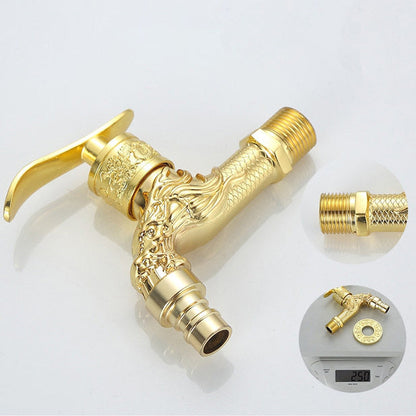 BowLift | Vintage Classic Sink Faucet Zinc Single Handle Dragon Engraving Wall-Mounted Faucet