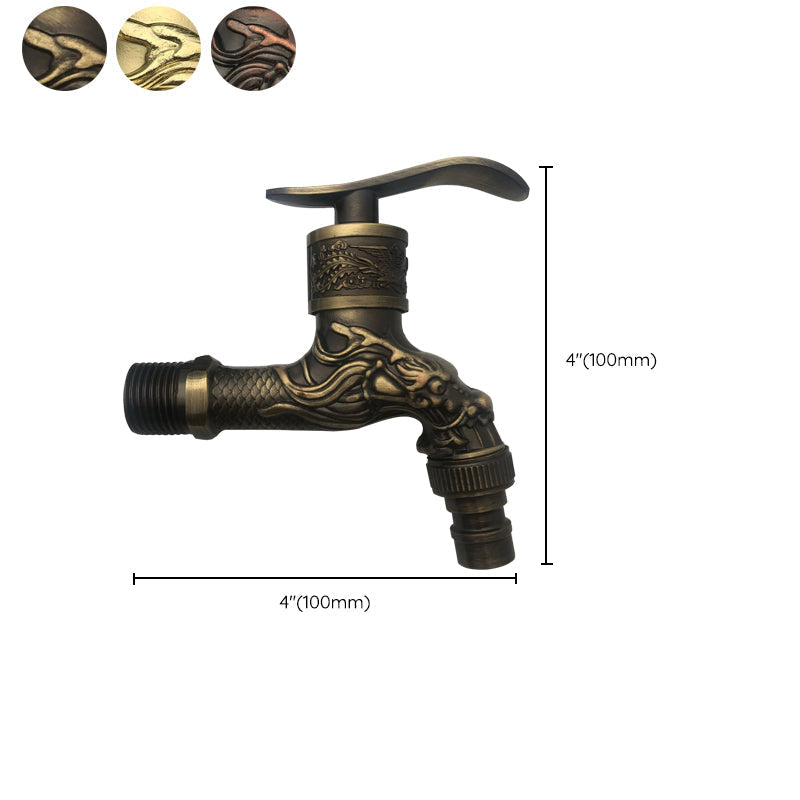 Skanto | Skanto Vintage Classic Faucet Water Lock Single Handle Dragon Engraving Wall Mounted Faucet