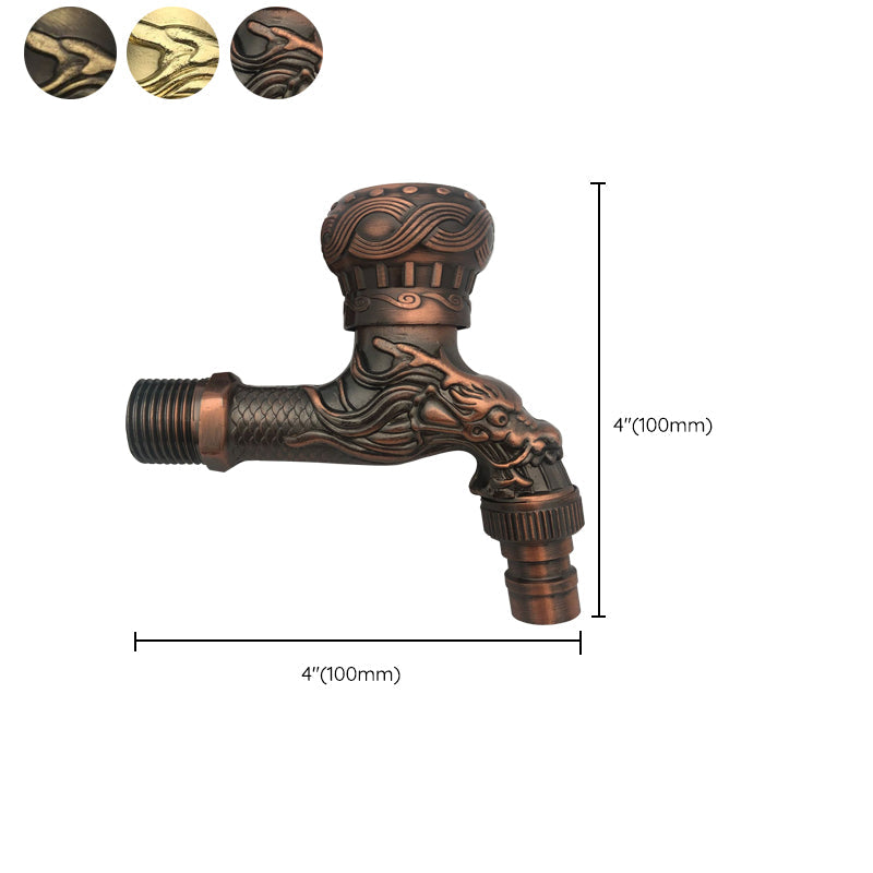 Skanto | Skanto Vintage Classic Faucet Water Lock Single Handle Dragon Engraving Wall Mounted Faucet