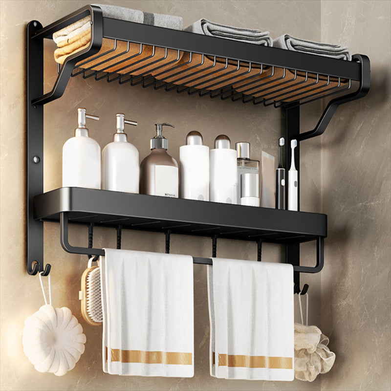BowLift | Modern Bathroom Set Matte Black Bathroom Shelf Towel Holder Bathroom Accessories Set