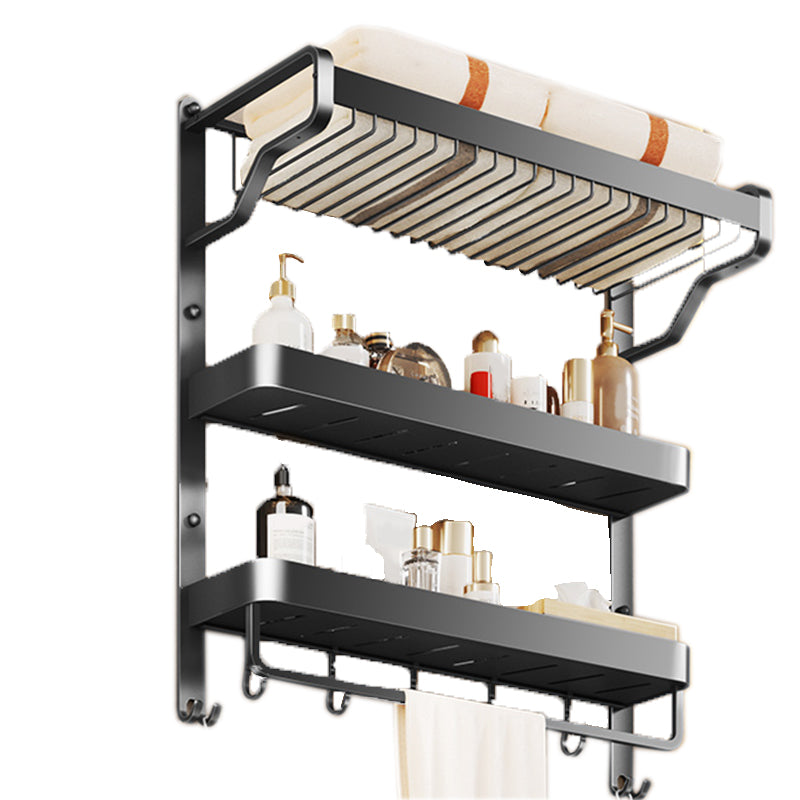 BowLift | Modern Bathroom Set Matte Black Bathroom Shelf Towel Holder Bathroom Accessories Set
