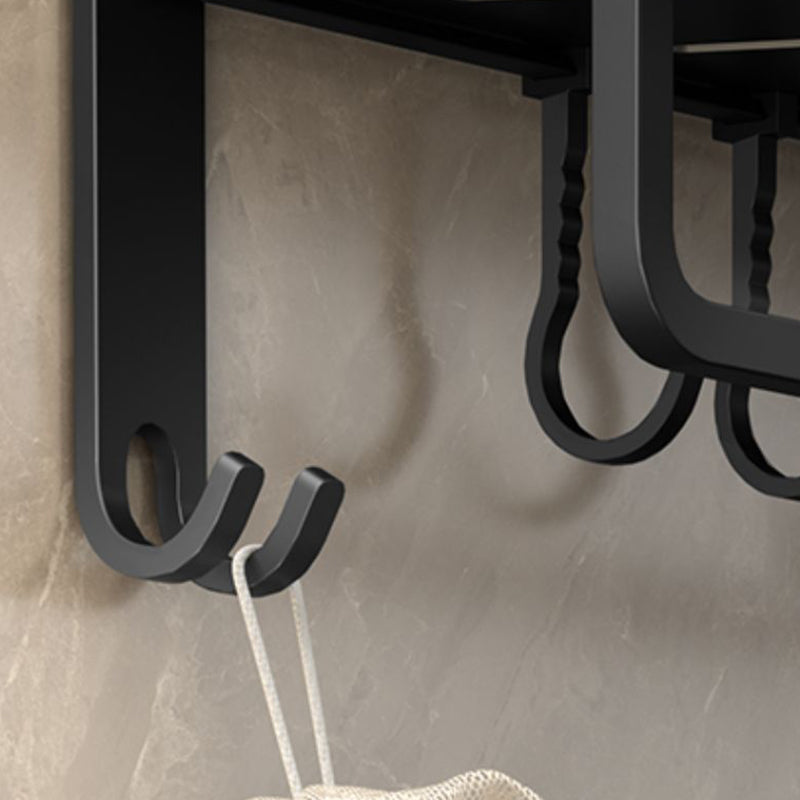 BowLift | Modern Bathroom Set Matte Black Bathroom Shelf Towel Holder Bathroom Accessories Set