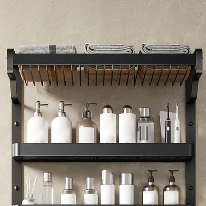 BowLift | Modern Bathroom Set Matte Black Bathroom Shelf Towel Holder Bathroom Accessories Set