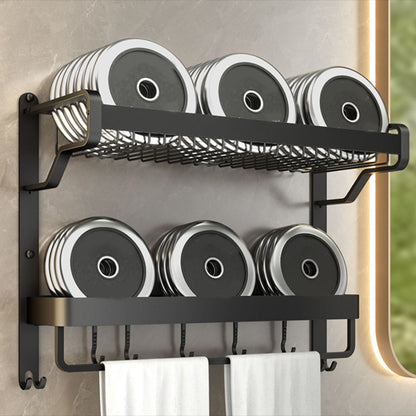 BowLift | Modern Bathroom Set Matte Black Bathroom Shelf Towel Holder Bathroom Accessories Set