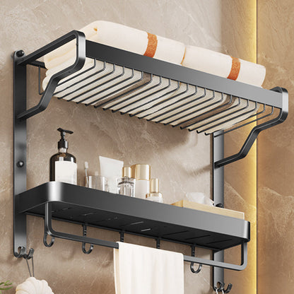 BowLift | Modern Bathroom Set Matte Black Bathroom Shelf Towel Holder Bathroom Accessories Set
