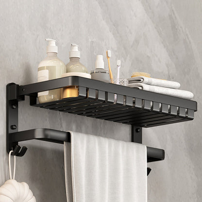 BowLift | Modern Bathroom Set Matte Black Bathroom Shelf Towel Holder Bathroom Accessories Set