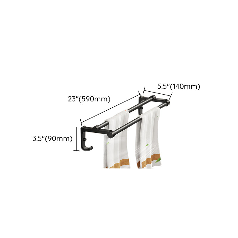 BowLift | Modern Bathroom Set Matte Black Bathroom Shelf Towel Holder Bathroom Accessories Set