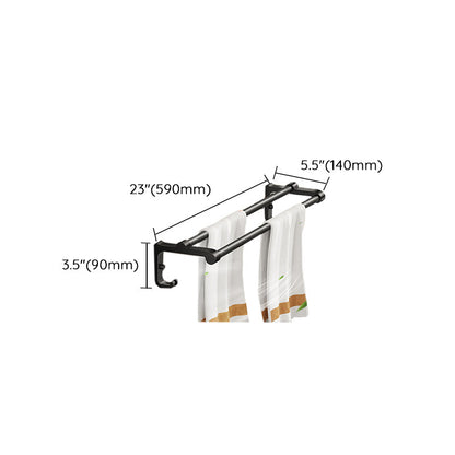 BowLift | Modern Bathroom Set Matte Black Bathroom Shelf Towel Holder Bathroom Accessories Set