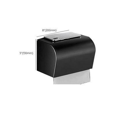 BowLift | Matt Black 5-piece Modern Bathroom Accessory Set with Shelf/Tower Bar & Paper Holder