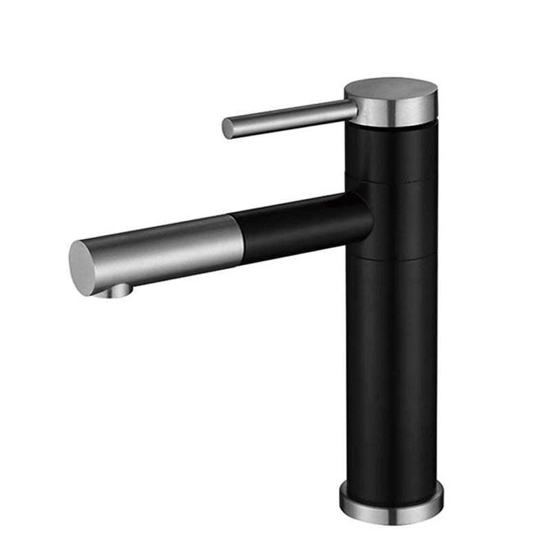BowLift | Modern Vessel Sink Faucet Stainless Steel Single Handle Low Arc Pull Down Vessel Faucet
