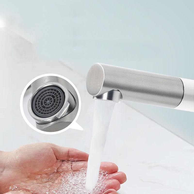 BowLift | Modern Vessel Sink Faucet Stainless Steel Single Handle Low Arc Pull Down Vessel Faucet