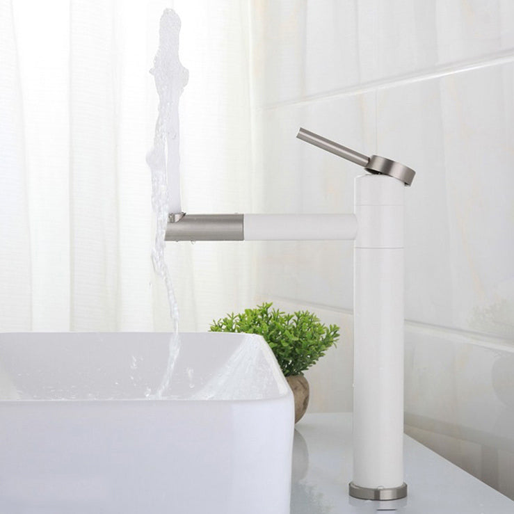 BowLift | Modern Vessel Sink Faucet Stainless Steel Single Handle Low Arc Pull Down Vessel Faucet