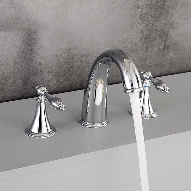 BowLift | Modern widespread sink faucet Simple bathroom double handle faucet with lever handle