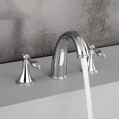 BowLift | Modern widespread sink faucet Simple bathroom double handle faucet with lever handle