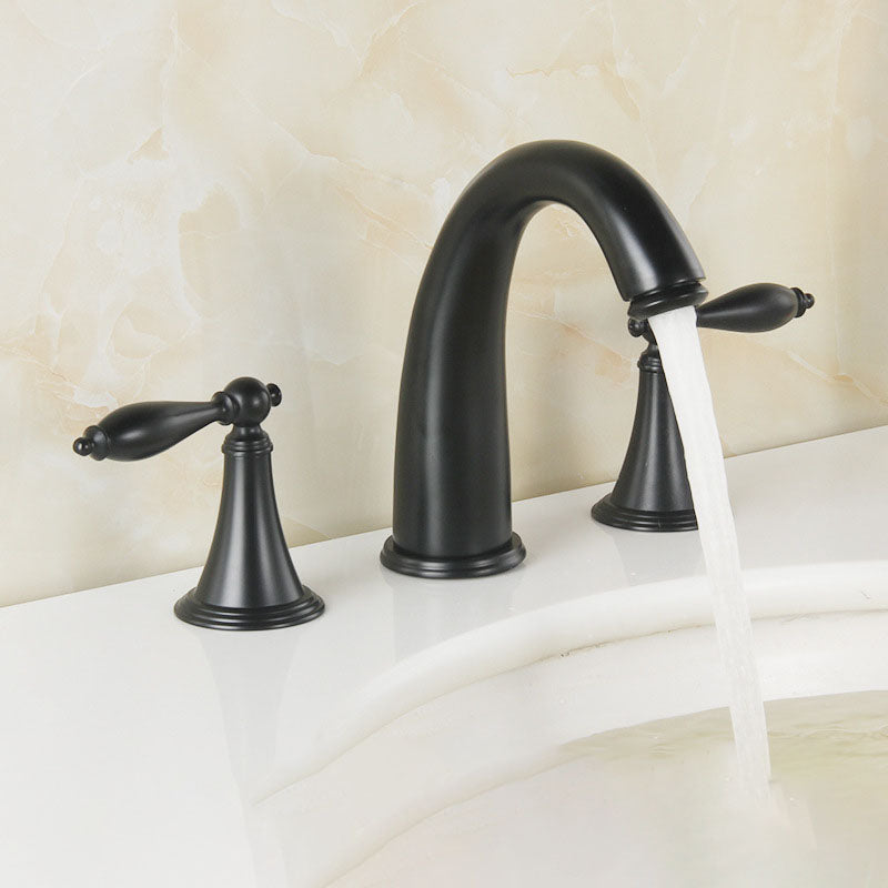 BowLift | Modern widespread sink faucet Simple bathroom double handle faucet with lever handle