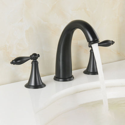 BowLift | Modern widespread sink faucet Simple bathroom double handle faucet with lever handle