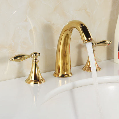 BowLift | Modern widespread sink faucet Simple bathroom double handle faucet with lever handle
