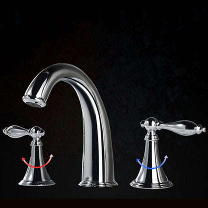 BowLift | Modern widespread sink faucet Simple bathroom double handle faucet with lever handle