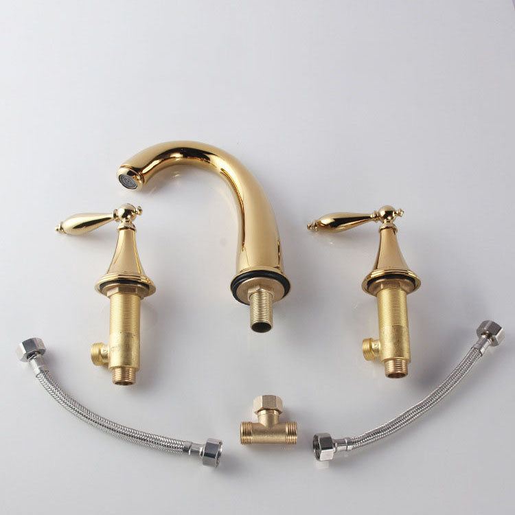 BowLift | Modern widespread sink faucet Simple bathroom double handle faucet with lever handle