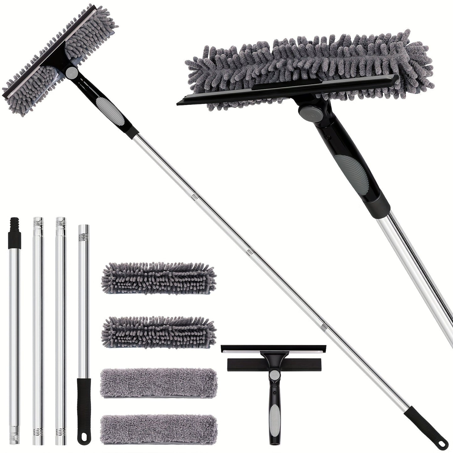 Skanto | Crystal Clear Window Cleaner – Professional 2-in-1 Telescopic Window and Glass Cleaning System