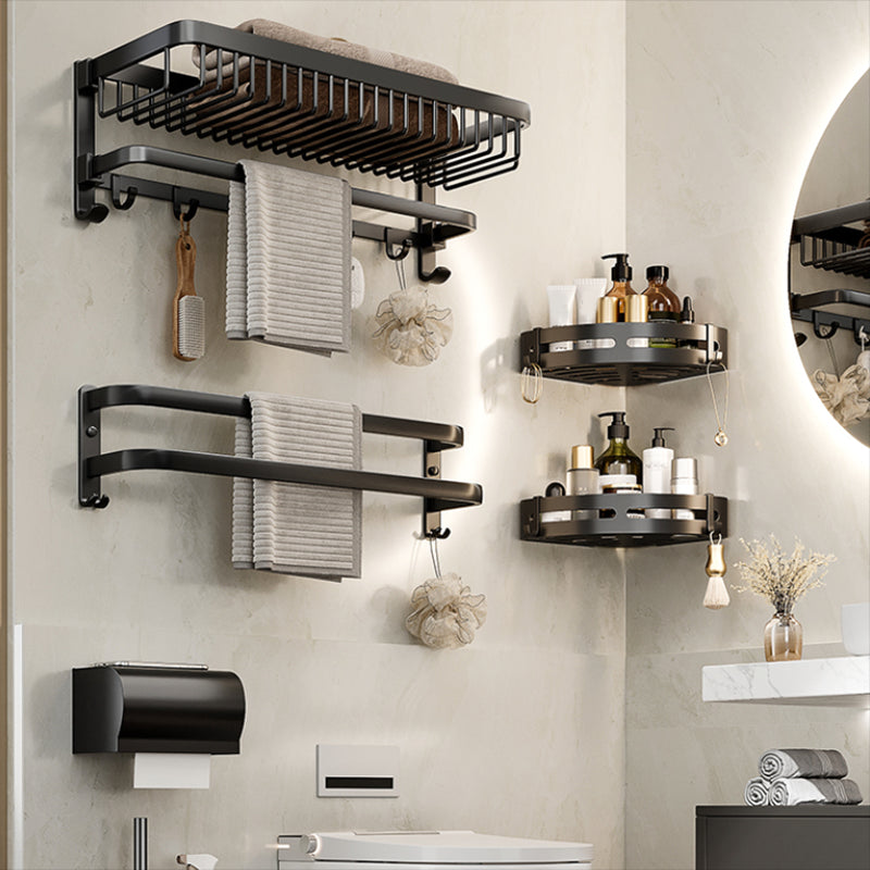 BowLift | Modern Bathroom Accessory Set Black Bathroom Shelf Bathroom Accessory Set