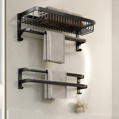 BowLift | Modern Bathroom Accessory Set Black Bathroom Shelf Bathroom Accessory Set