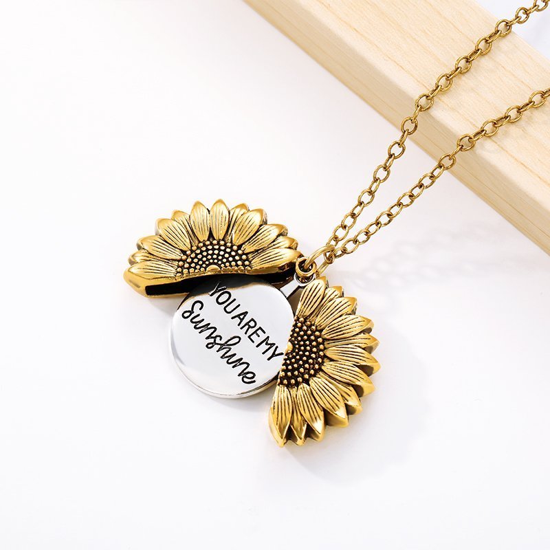 Skanto | "You Are My Sunshine" Sunflower Pendant (Double Engraved)