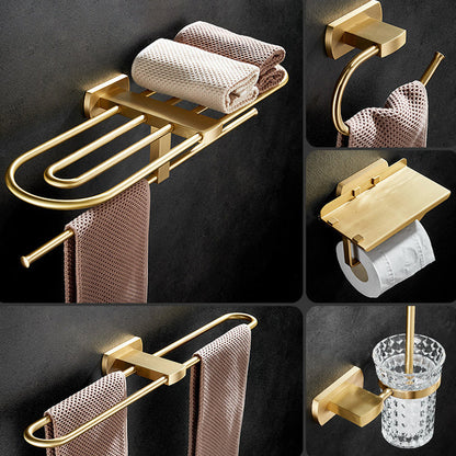 BowLift | Traditional Golden Bath Accessory Set Brass Bathroom Accessories Kit