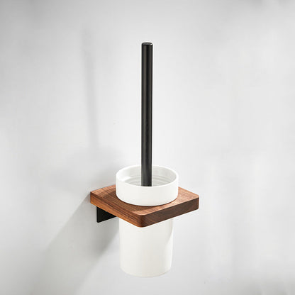 BowLift | Wood and Aluminum Bath Accessory Set Black Bathroom Accessory Kit