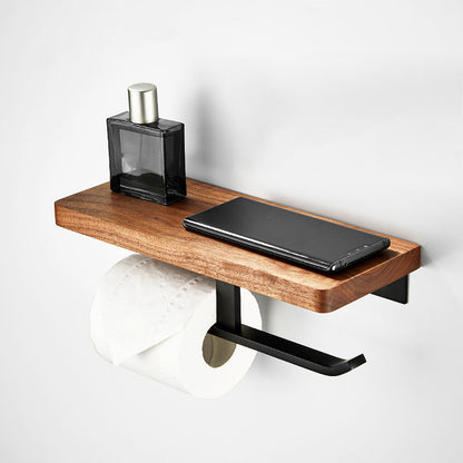 BowLift | Wood and Aluminum Bath Accessory Set Black Bathroom Accessory Kit