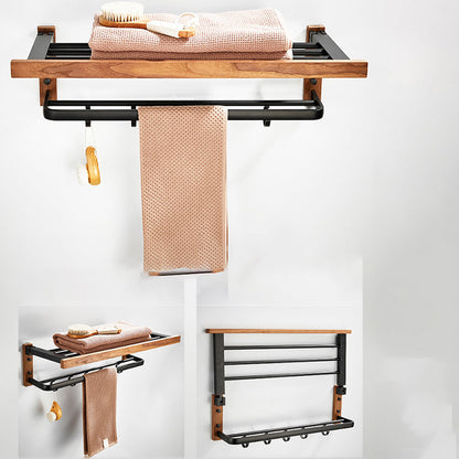 BowLift | Wood and Aluminum Bath Accessory Set Black Bathroom Accessory Kit