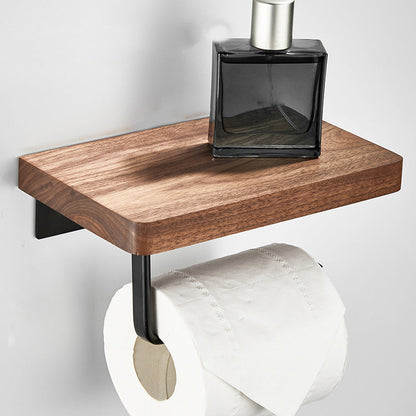 BowLift | Wood and Aluminum Bath Accessory Set Black Bathroom Accessory Kit