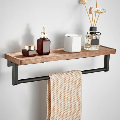 BowLift | Wood and Aluminum Bath Accessory Set Black Bathroom Accessory Kit