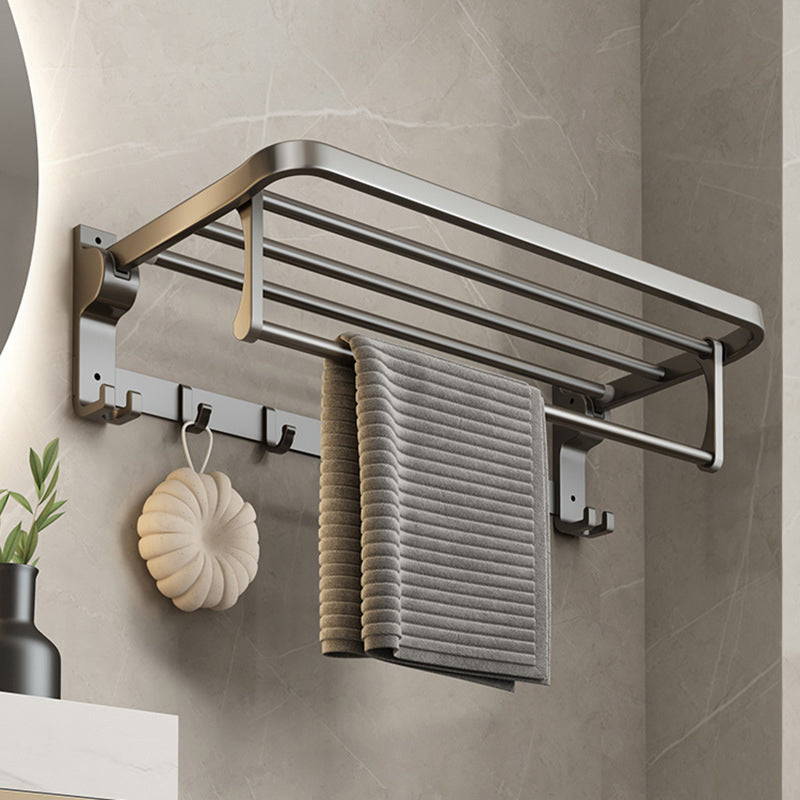 Contemporary Bathroom Accessory Set Grey Aluminium Bathroom Accessory Set